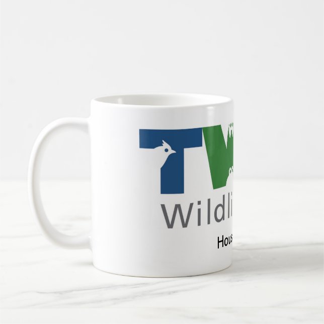Taza blanca con el logotipo (Izquierda)