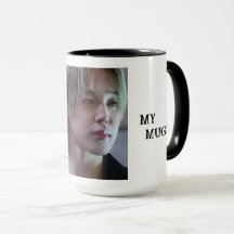 Taza blanca con imagen de Jimin
