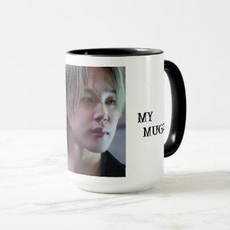 Taza blanca con imagen de Jimin