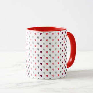 Taza blanca – Corazones pequeños mezclados