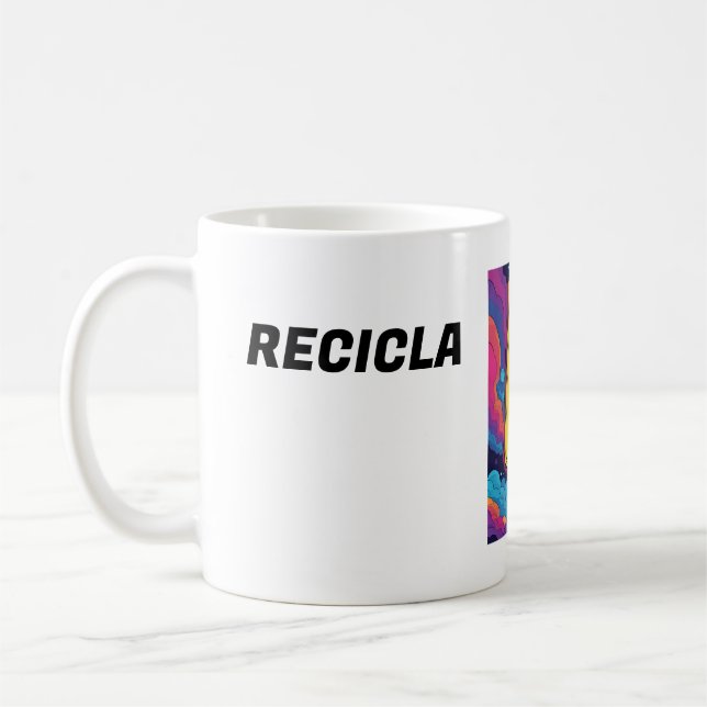 TAZA  BLANCA DE DESAYUNO  CON UN LINDO TEXTO (Izquierda)