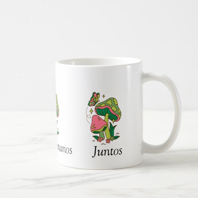 TAZA  BLANCA DE DESAYUNO  CON UN LINDO TEXTO (Derecha)