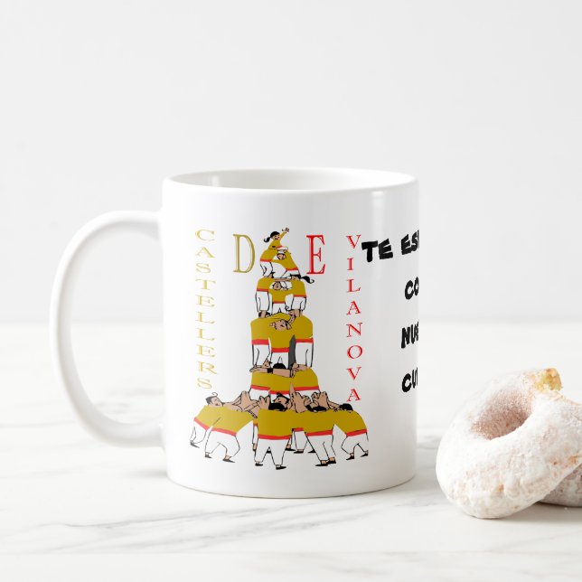 TAZA  BLANCA DE DESAYUNO  CON UN LINDO TEXTO (Con donut)