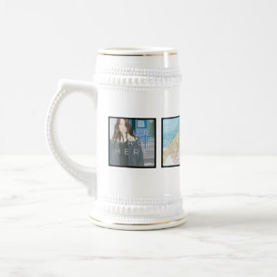 Taza blanca de encargo personalizada 4 fotos de