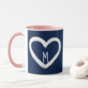 Taza blanca de la tarjeta del día de San Valentí