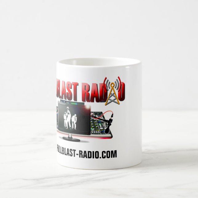 Taza blanca de radio de Fullblast (Centro)