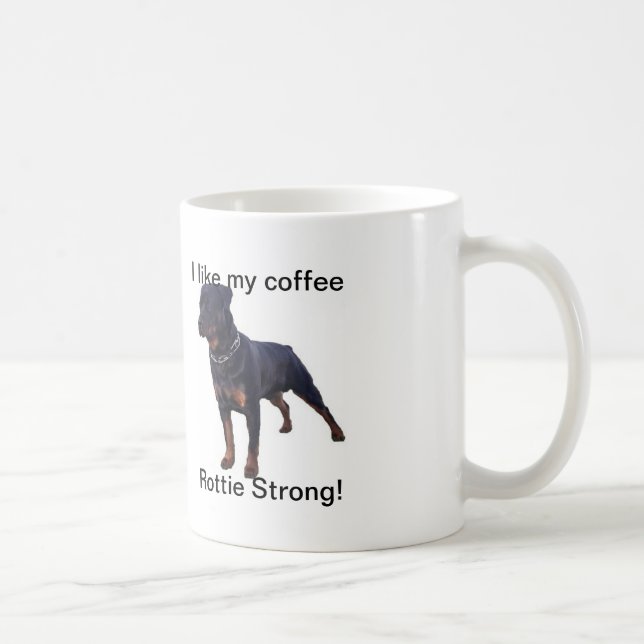 Taza blanca de Rottweiler (Derecha)