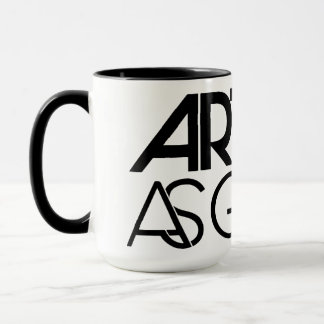 Taza blanca del artista como guía y negra de gran