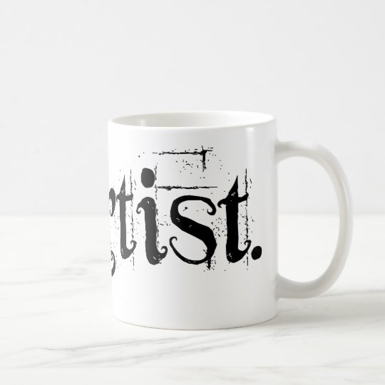taza blanca del "artista" de 11 onzas
