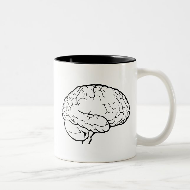 Taza blanca del cerebro (Derecha)