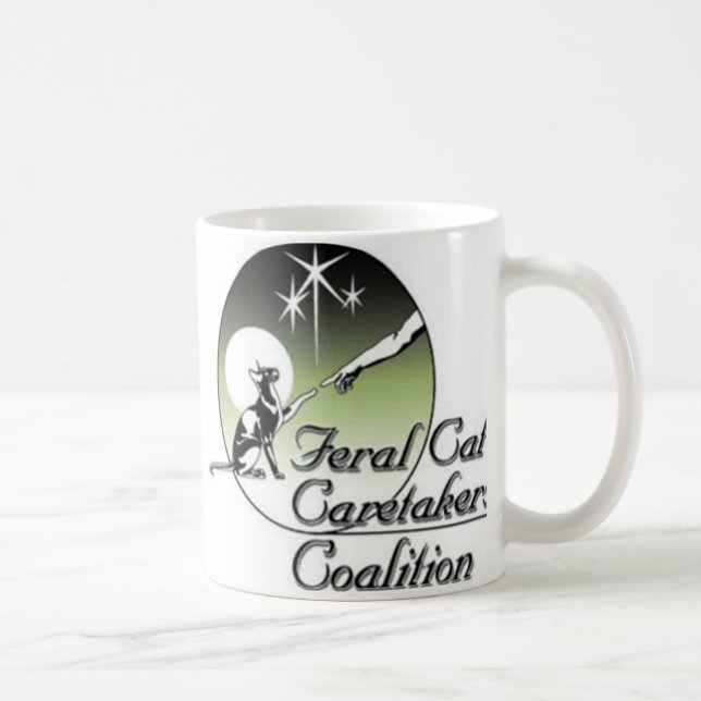 Taza blanca del logotipo (Derecha)