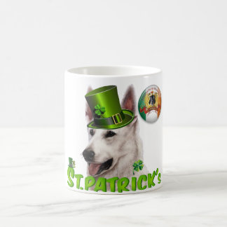 Taza blanca del pastor alemán