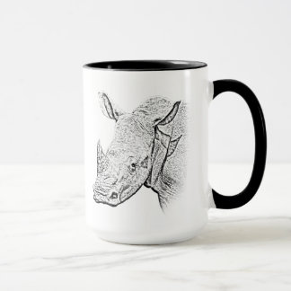 Taza blanca del rinoceronte - serie de África