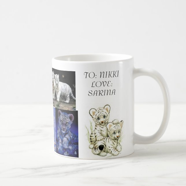 taza blanca del tigre (Derecha)