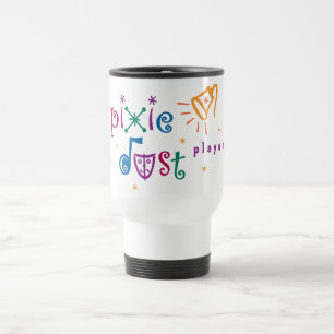 Taza blanca del viaje de los jugadores del polvo