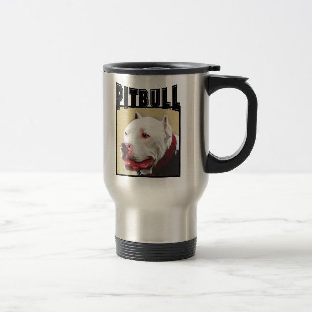 Taza blanca del viaje de Pitbull (Derecha)