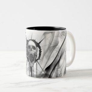 Taza (blanca) eterna de griterío del grito de la