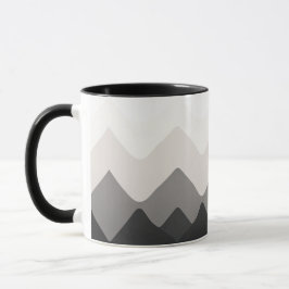 Taza blanca negra y gris