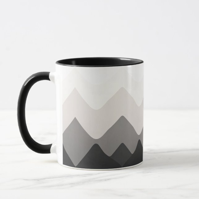 Taza blanca negra y gris (Izquierda)