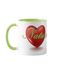 Taza blanca y verde de Love Nature