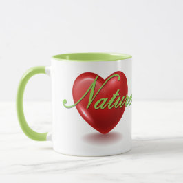 Taza blanca y verde de Love Nature