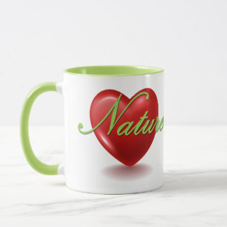 Taza blanca y verde de Love Nature