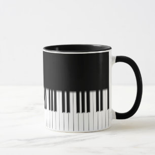 Taza - blanco del negro del teclado de piano