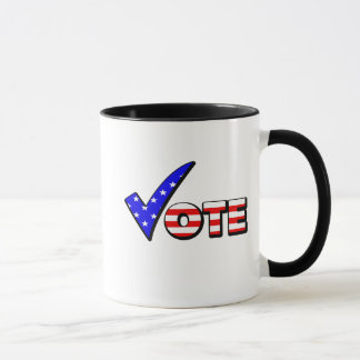 Taza Blanco del voto y azul rojos