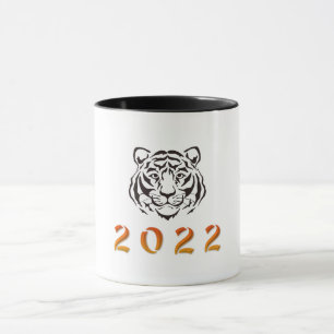 Taza Blanco negro del Año del Tigre 2022