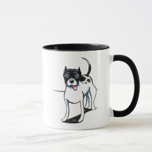 Taza Blanco negro del pitbull APBT