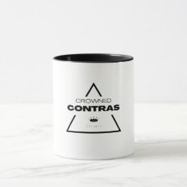 Taza Blanco Negro geométrico Prisma Crowne Contras Mug