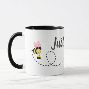 Taza Blanco negro lindo sólo abeja Personalizado