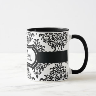 Taza Blanco precioso del negro del damasco de 311 Dovey