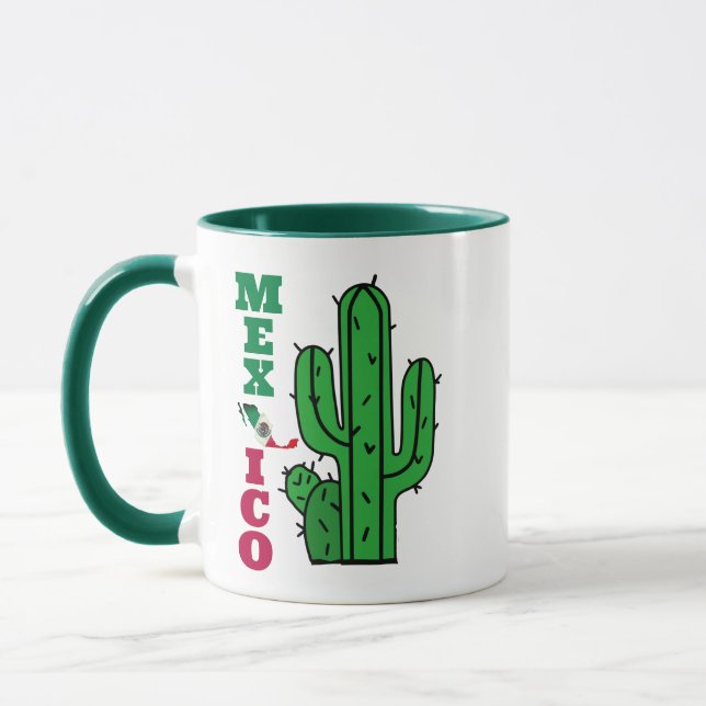Taza Blanco Verde Rojo México Bandera Mexicana Mug, Paí (Izquierda)