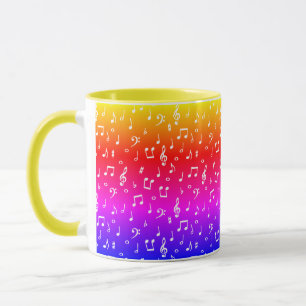 Taza blanco y arcoiris Musical
