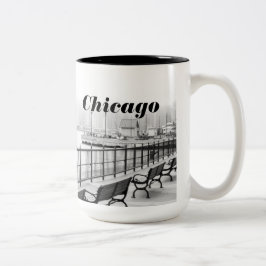 Taza blanco y negro de la foto de Chicago