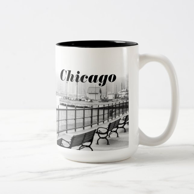 Taza blanco y negro de la foto de Chicago (Derecha)