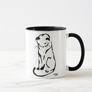 Taza blanco y negro del gato