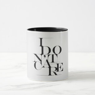 Taza Blanco y negro no cuido diseño de la tipografía