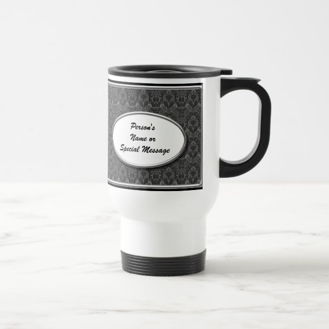 Taza blanco y negro personalizada del banquete de (Derecha)