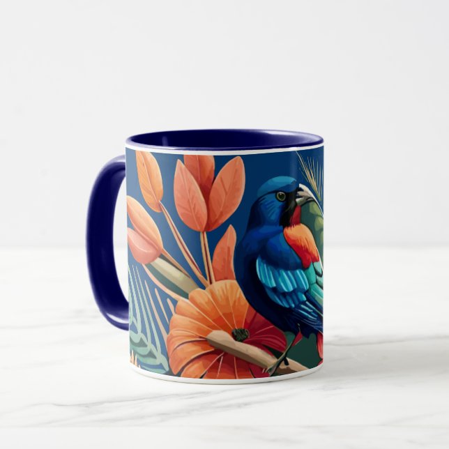 Taza Bliss tropical: Una Fusión Vibrante de la Flora (Anverso izquierdo)