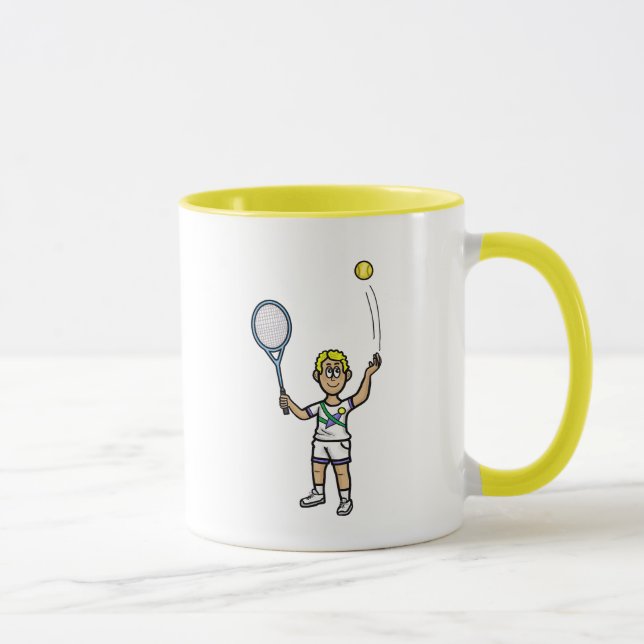 Taza Blonde Hombre Jugador de Tenis Mug (Derecha)