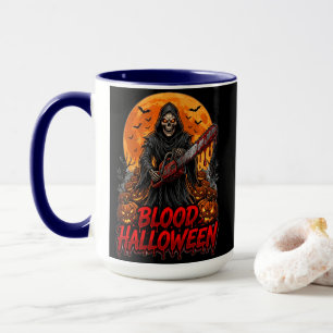 Taza Blood Halloween Grim Reaper Chainsaw Pumpkin Hoodi