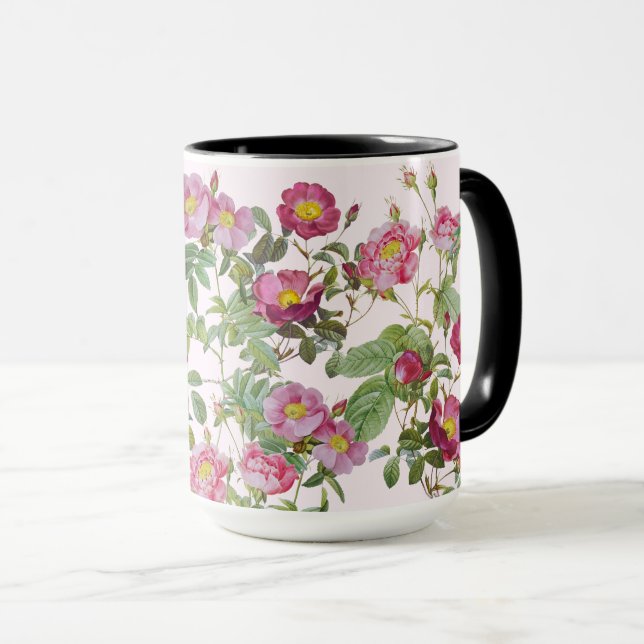 Taza Bloom del Jardín de Rosas Rojas Vintage (Anverso derecho)