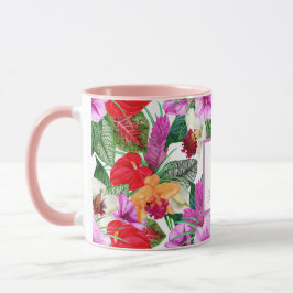 Taza Blooms de paraíso costero monogramado