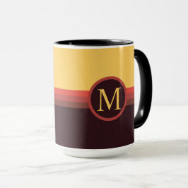 Taza Bloque de color negro de marrón rojo amarillo pers