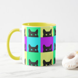 Taza Bloque de color para gatos Kitty