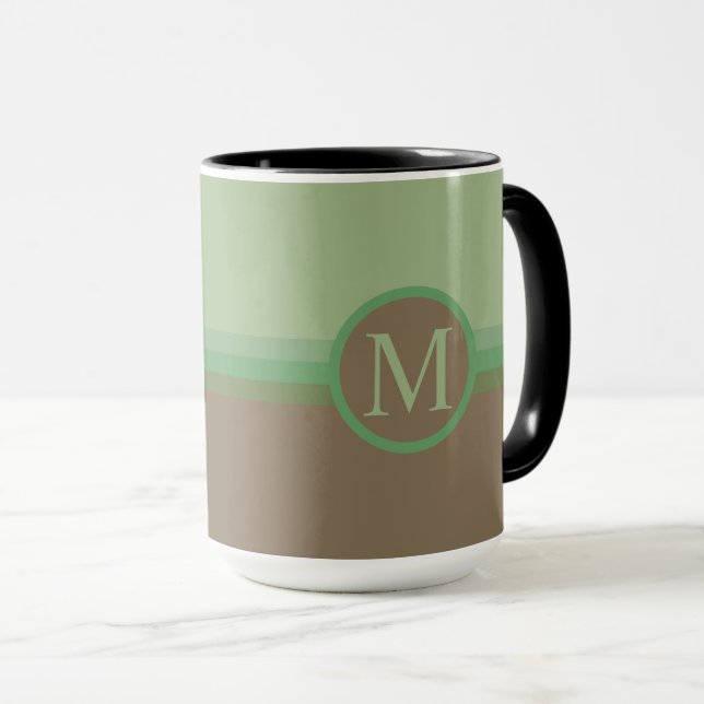 Taza Bloque de color verde gris verde oliva personaliza (Anverso derecho)