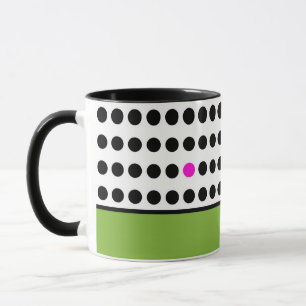 Taza Bloque de colores de puntos de polka verde verde m