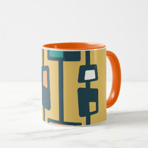 Taza Bloques Funky de mediados de siglo Amarillo